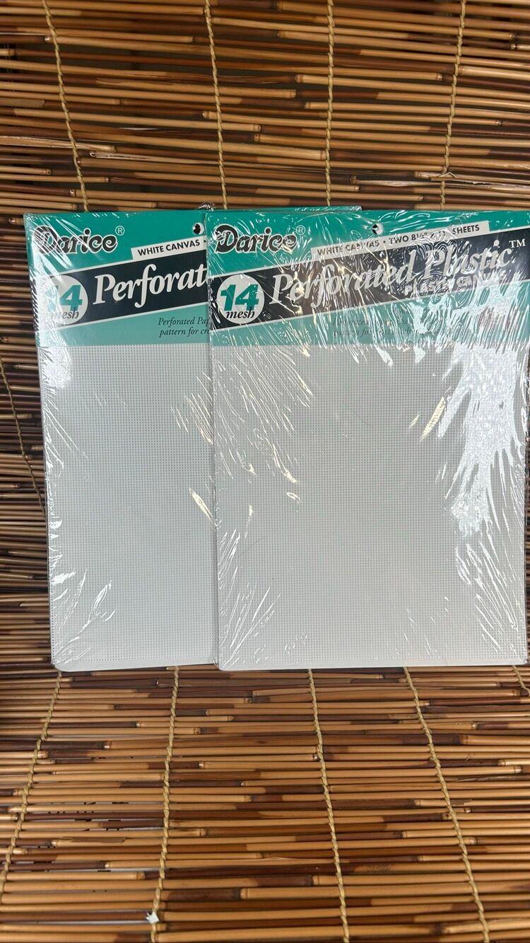 Darice Perforated Plastic 14 Count Two 8-1/4" x 11" Sheets Lot of 2